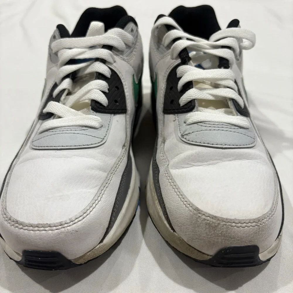 Nike Air Max 90 White Gray Green Blue Sneakers DV3607-102 Men's 6.5Y